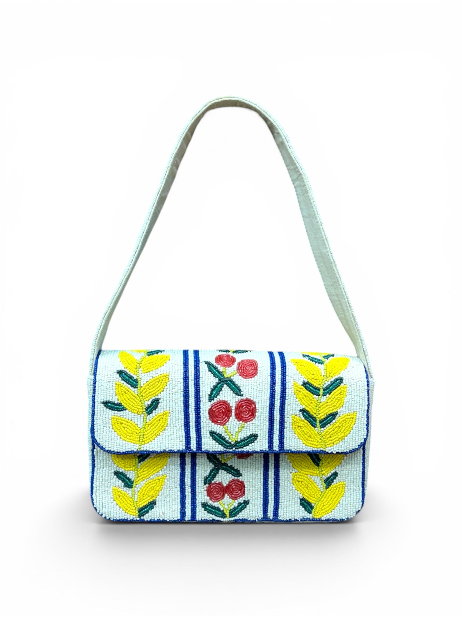 Cherry Bloom Beaded Shoulder Bag
