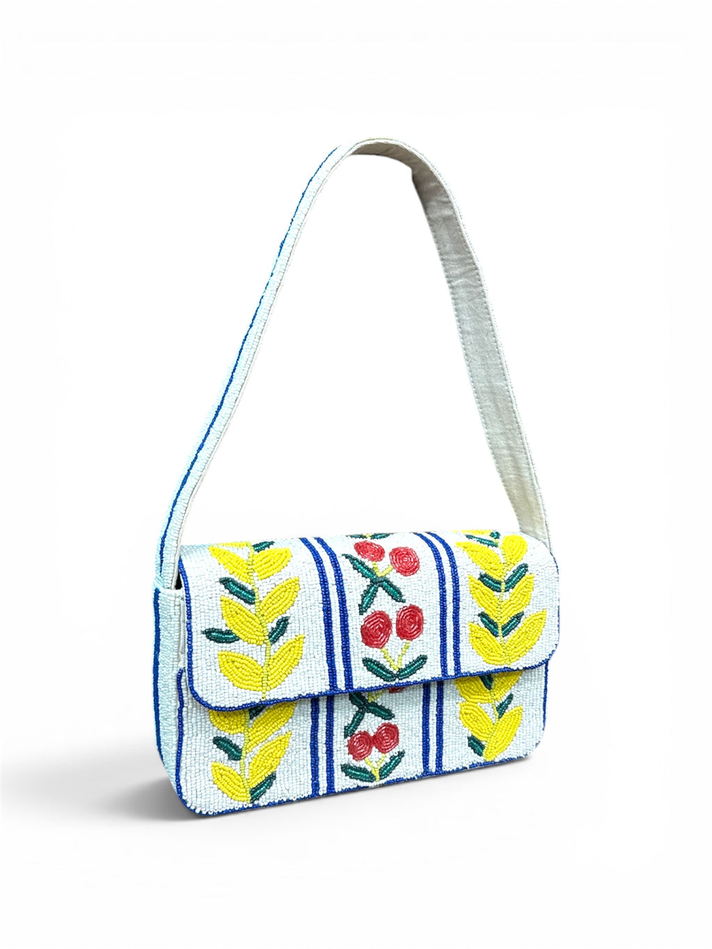 Cherry Bloom Beaded Shoulder Bag