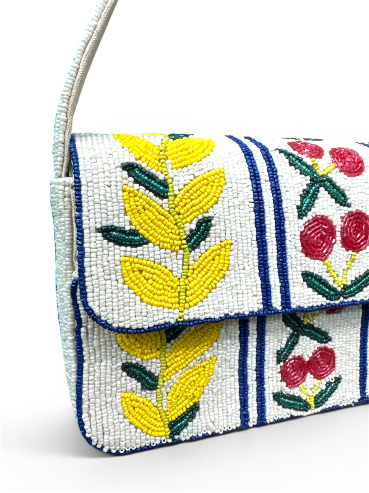 Cherry Bloom Beaded Shoulder Bag
